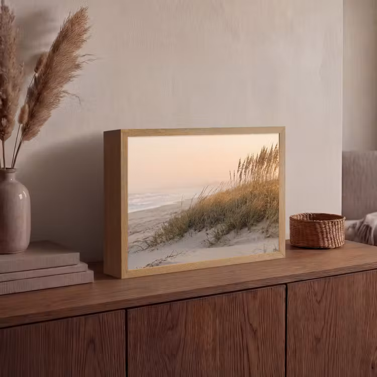 Duinlandschap - Zonsondergang - Strand Light Box met batterij (Wandlamp) middel -sfeer2