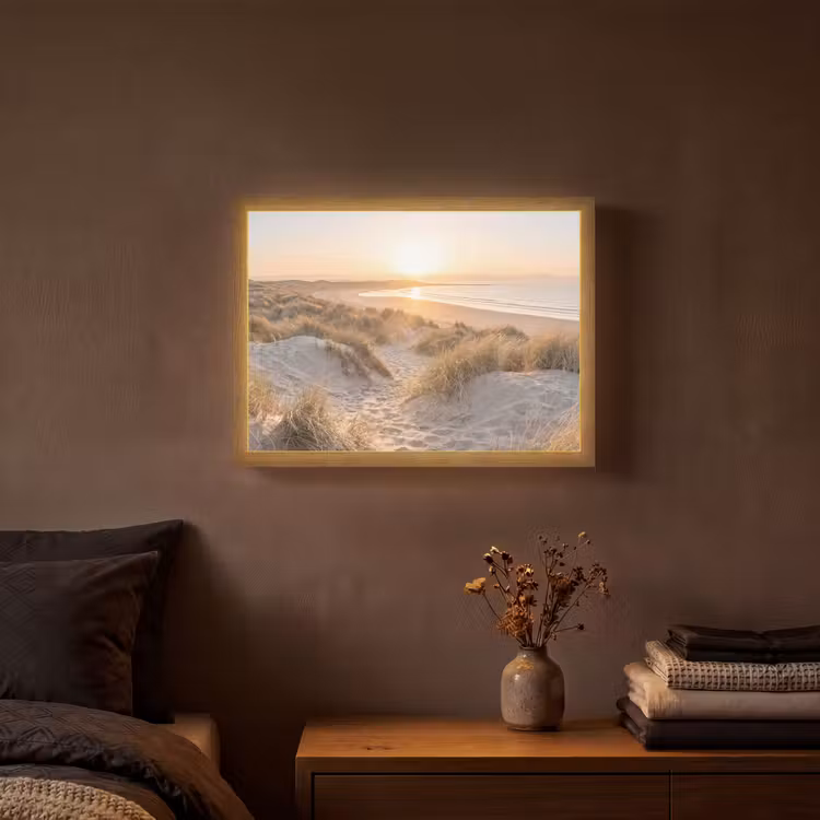 Duinen - Strand - Zee Light Box met batterij (Wandlamp) middel -sfeer4