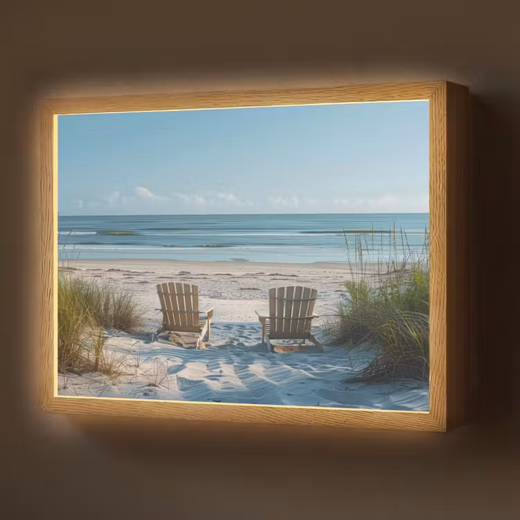 Duinen - Strand - Zee - Zomer Light Box met batterij (Wandlamp) middel -z3d_website