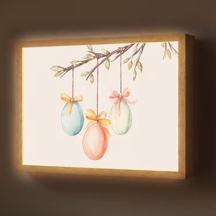 Paastak - Strikje - Eieren Light Box met batterij (Wandlamp) middel -z3d_website