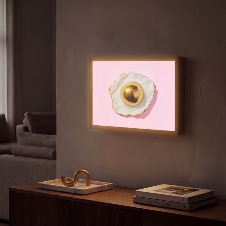 Ei - Disco - Ontbijt - Glitter Light Box met batterij (Wandlamp) middel -sfeer1