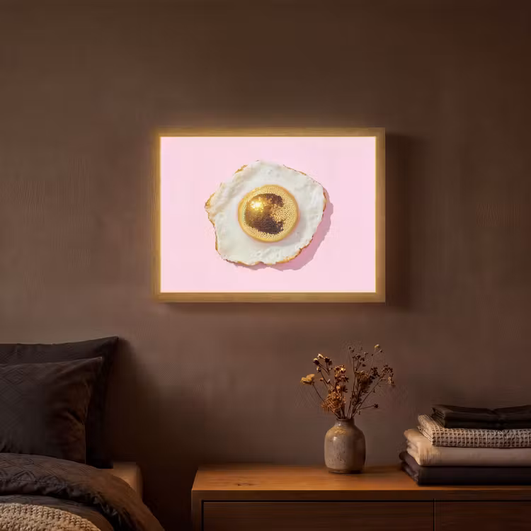 Ei - Disco - Ontbijt - Glitter Light Box met batterij (Wandlamp) middel -sfeer4