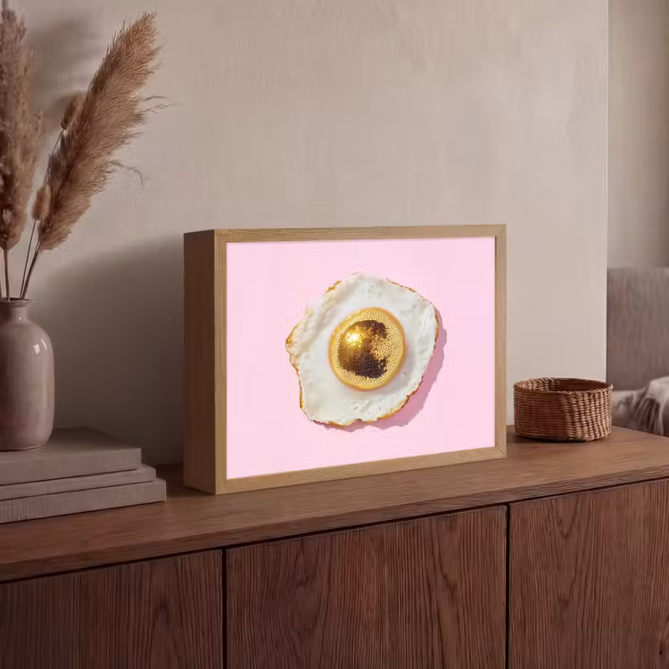 Ei - Disco - Ontbijt - Glitter Light Box met batterij (Wandlamp) middel -sfeer2