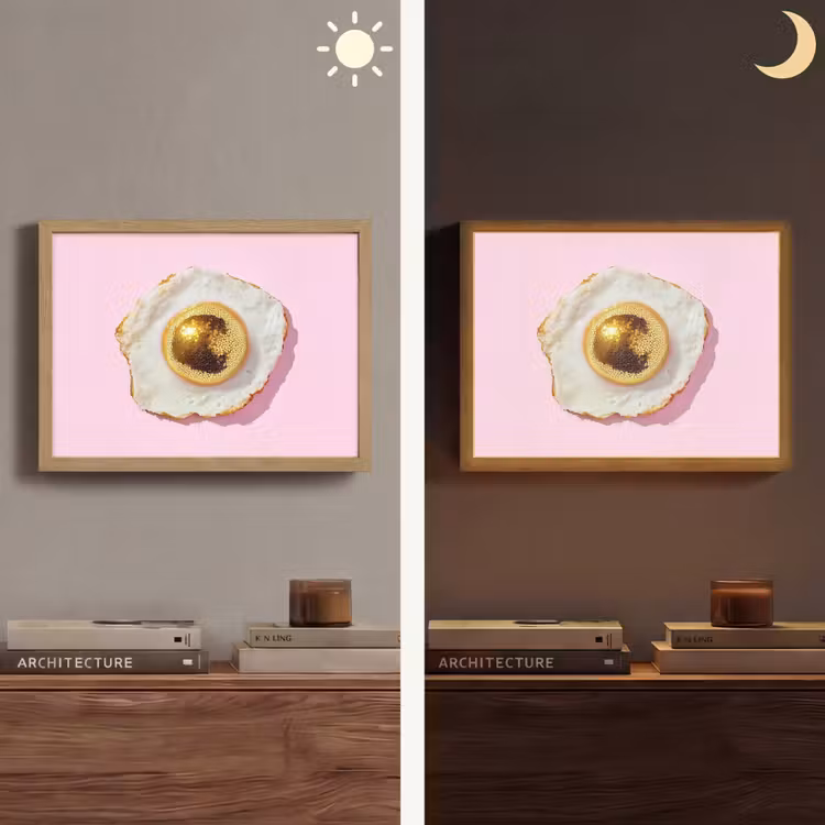 Ei - Disco - Ontbijt - Glitter Light Box met batterij (Wandlamp) middel -sfeer3