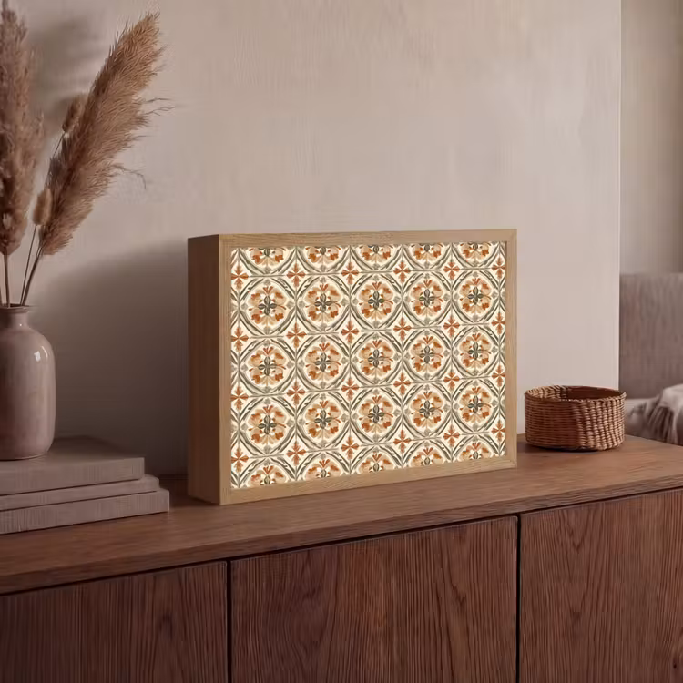 Elegant - Antiek - Kleurrijk Light Box met batterij (Wandlamp) middel 907 -sfeer2