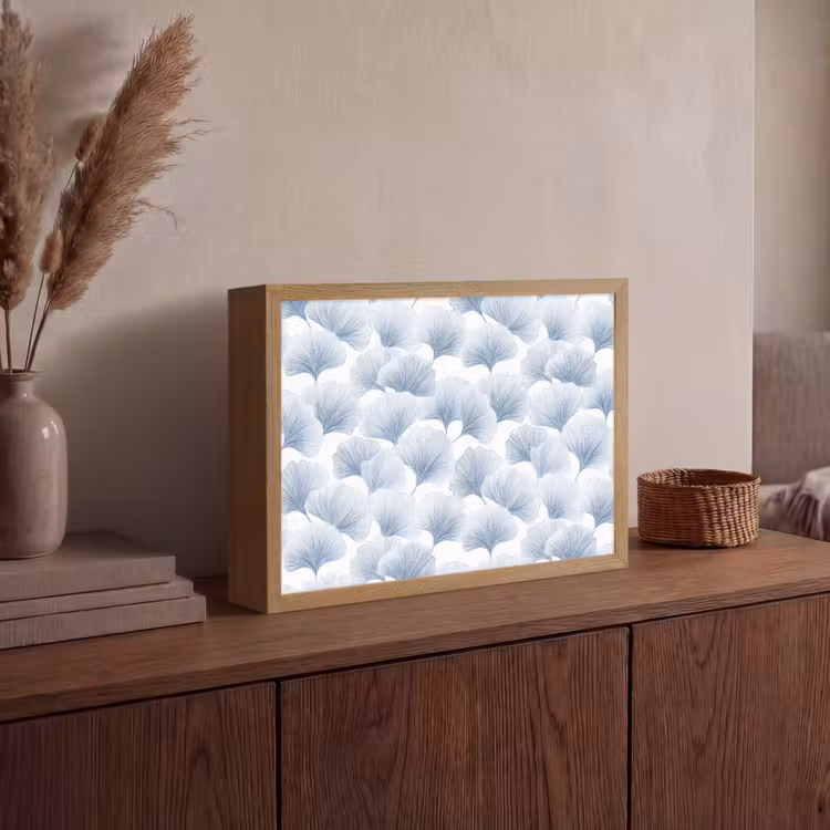 Waaier - Modern - Blauw Light Box met batterij (Wandlamp) middel 907 -sfeer2