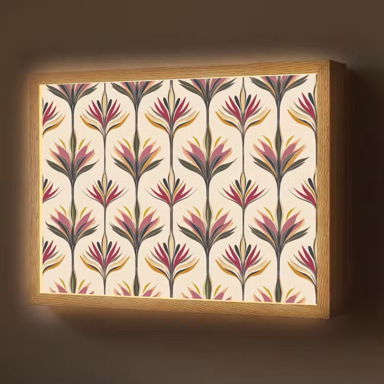 Waaier - Motief - Kleurrijk Light Box met batterij (Wandlamp) middel 907 -z3d_website