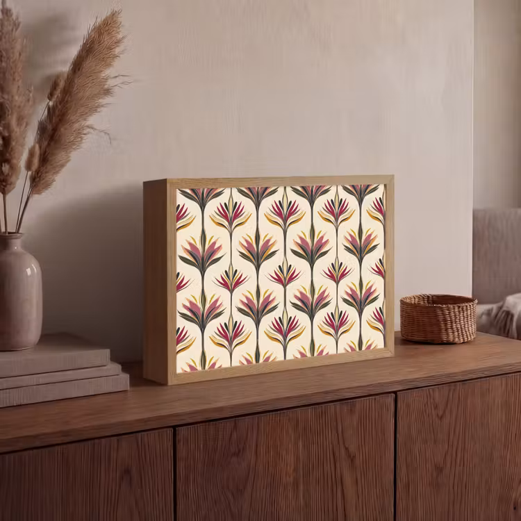 Waaier - Motief - Kleurrijk Light Box met batterij (Wandlamp) middel 907 -sfeer2