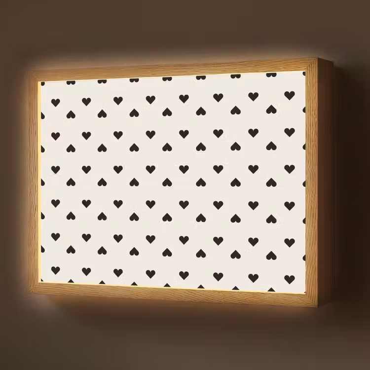 Vet - Liefde - Wit - Zwart Light Box met batterij (Wandlamp) middel 907 -z3d_website