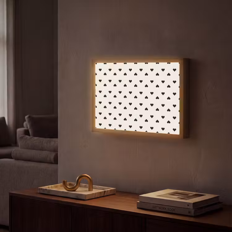 Vet - Liefde - Wit - Zwart Light Box met batterij (Wandlamp) middel 907 -sfeer1