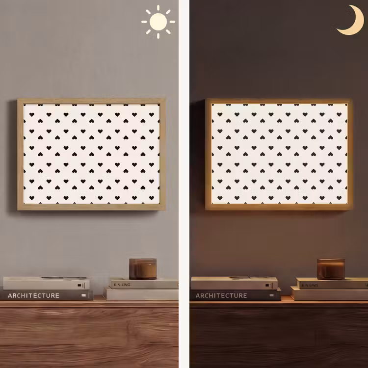 Vet - Liefde - Wit - Zwart Light Box met batterij (Wandlamp) middel 907 -sfeer3