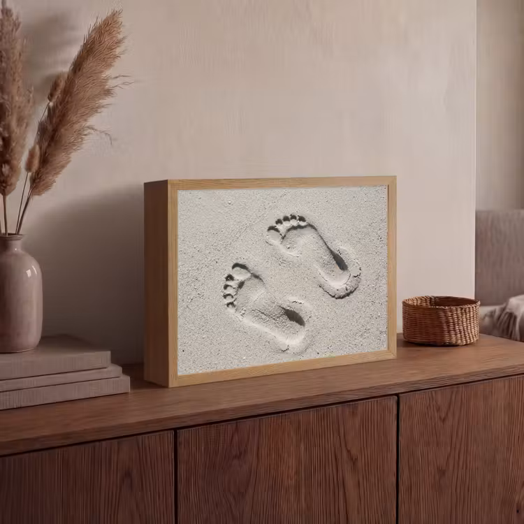 Voeten - Zand - Zee Light Box met batterij (Wandlamp) middel -sfeer2