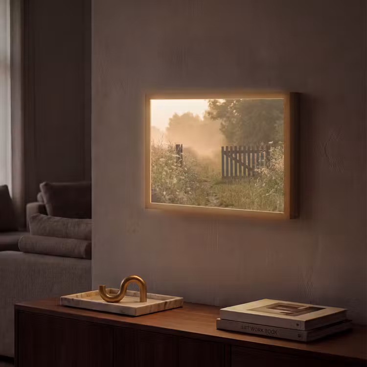 Hek - Natuur - Mist - Veld Light Box met batterij (Wandlamp) middel -sfeer1
