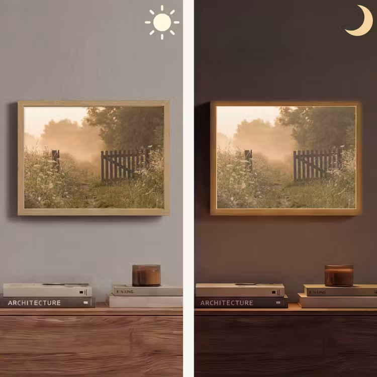 Hek - Natuur - Mist - Veld Light Box met batterij (Wandlamp) middel -sfeer3