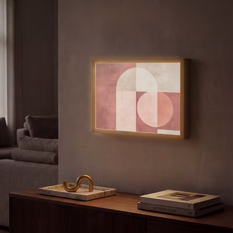 Figuren - Abstract - Roze Light Box met batterij (Wandlamp) middel -sfeer1