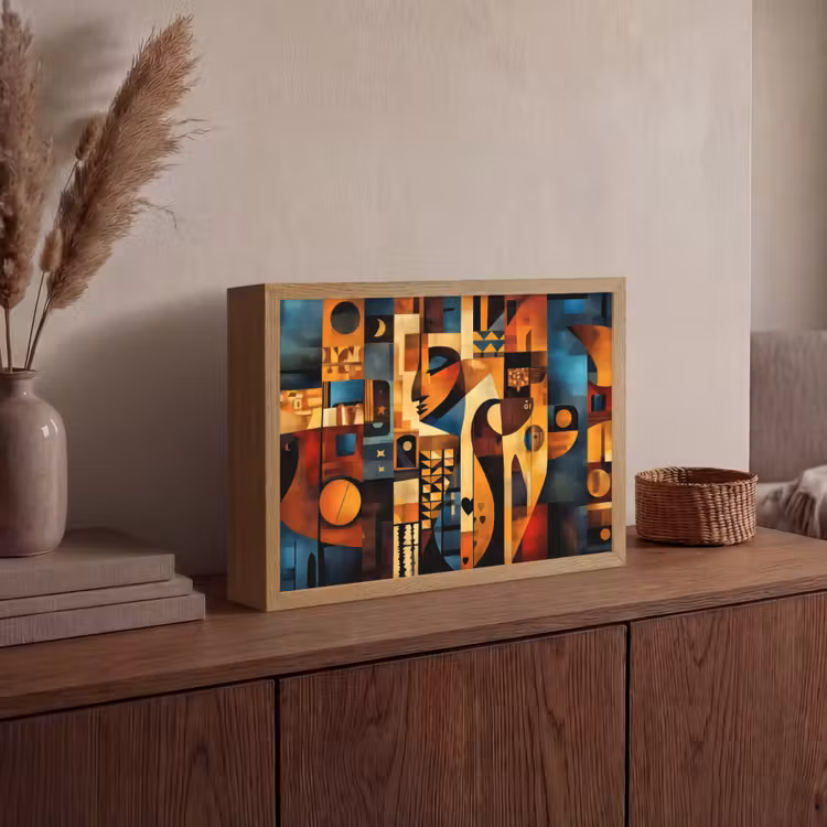 Figuren - Abstract - Symbolen Light Box met batterij (Wandlamp) middel -sfeer2