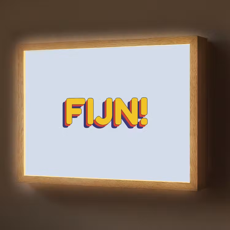 Fijn - Geel - Oranje Light Box met batterij (Wandlamp) middel -z3d_website