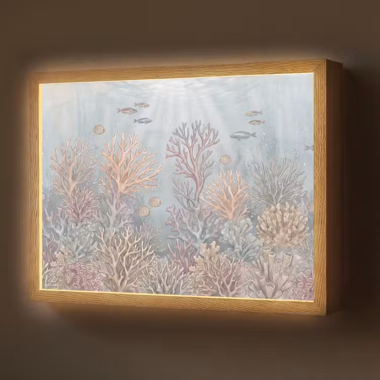 Vis - Koraal - Oceaan - Illustratie - Onderwater Light Box met batterij (Wandlamp) middel -z3d_website