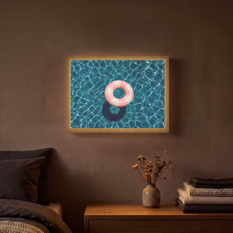 Drijvend - Zwemband - Water Light Box met batterij (Wandlamp) middel -sfeer4
