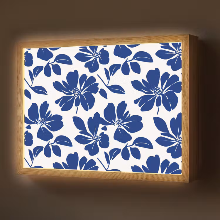 Floraal - Modern - Blauw Light Box met batterij (Wandlamp) middel 907 -z3d_website