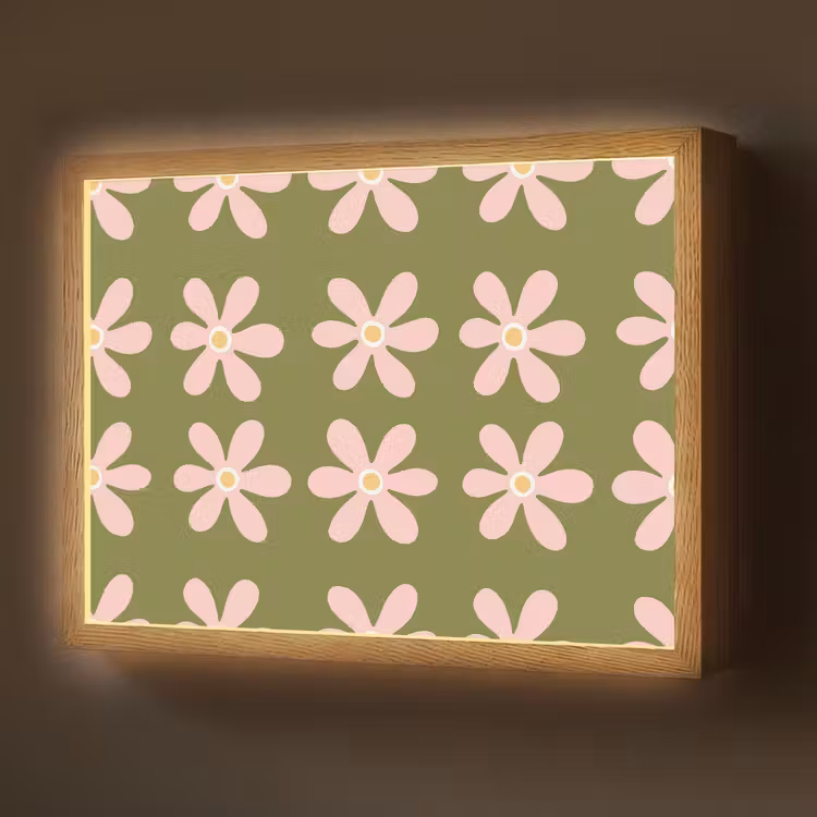 Bloem - Modern - Groen Light Box met batterij (Wandlamp) middel 907 -z3d_website