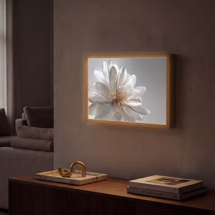 Bloem - Wit - Neutraal Light Box met batterij (Wandlamp) middel -sfeer1