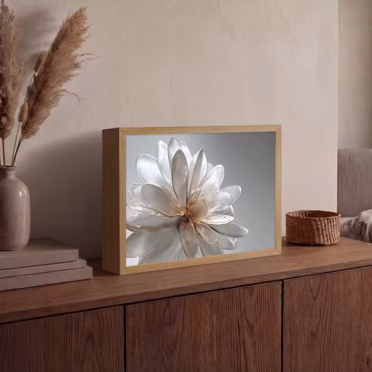 Bloem - Wit - Neutraal Light Box met batterij (Wandlamp) middel -sfeer2