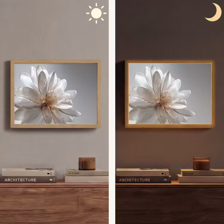 Bloem - Wit - Neutraal Light Box met batterij (Wandlamp) middel -sfeer3