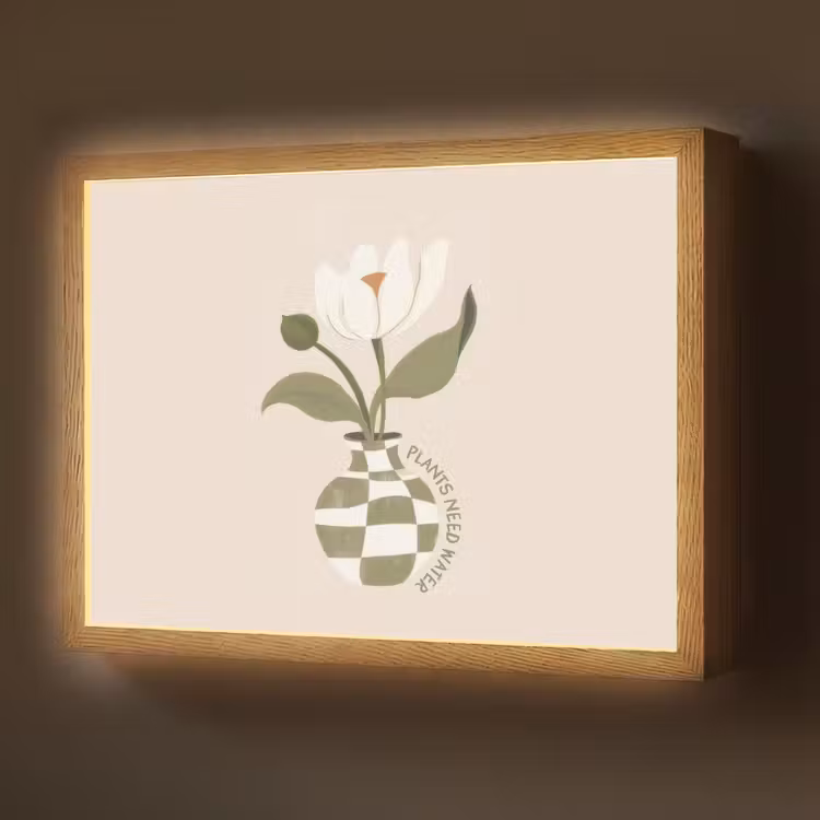 Bloem - Wit - Vaas - Quote Light Box met batterij (Wandlamp) middel -z3d_website