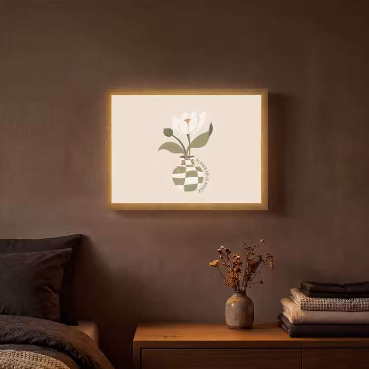 Bloem - Wit - Vaas - Quote Light Box met batterij (Wandlamp) middel -sfeer4