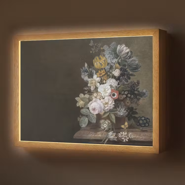 Bloemen - Eelke Jelles Eelkema - Oude meesters Light Box met batterij (Wandlamp) middel -z3d_website