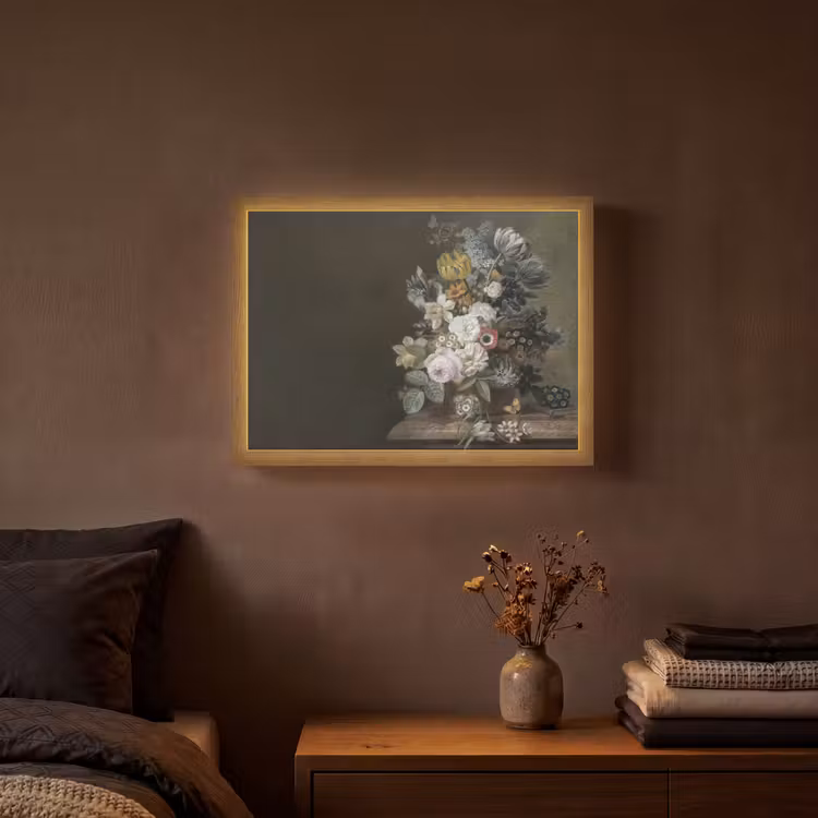 Bloemen - Eelke Jelles Eelkema - Oude meesters Light Box met batterij (Wandlamp) middel -sfeer4