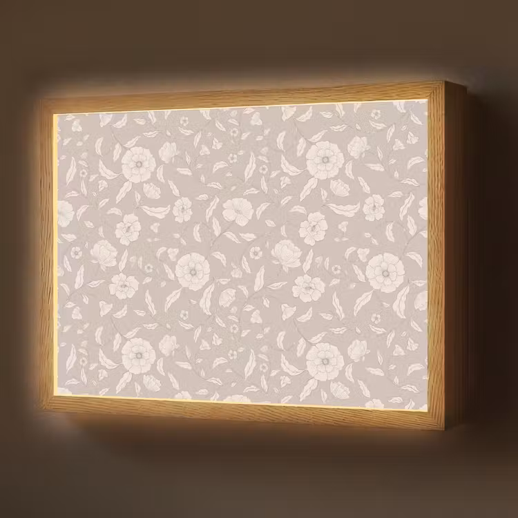 Bloemen - Blaadjes - Patroon Light Box met batterij (Wandlamp) middel 907 -z3d_website