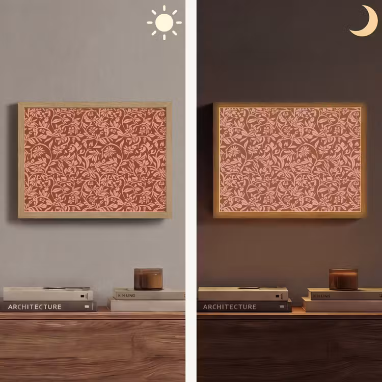 Bloemen - Print - Roze Light Box met batterij (Wandlamp) middel 907 -sfeer3
