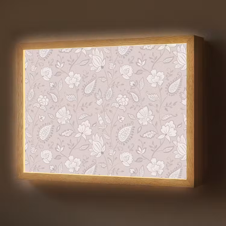 Bloemen - Getekend - Lavendel Light Box met batterij (Wandlamp) middel 907 -z3d_website