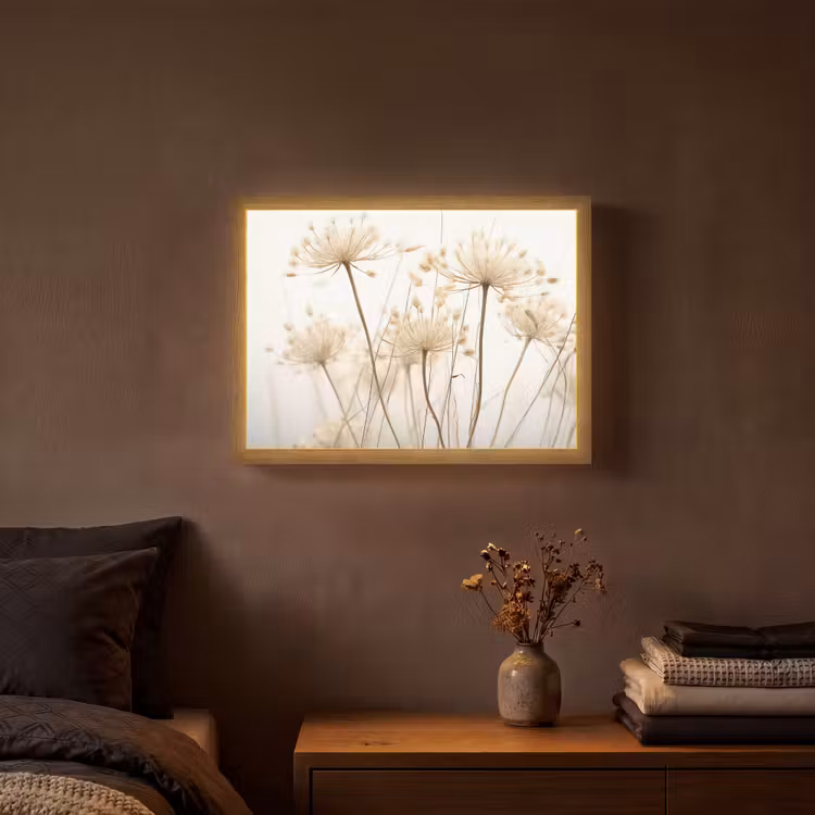 Bloemen - Wit - Zonlicht Light Box met batterij (Wandlamp) middel -sfeer4