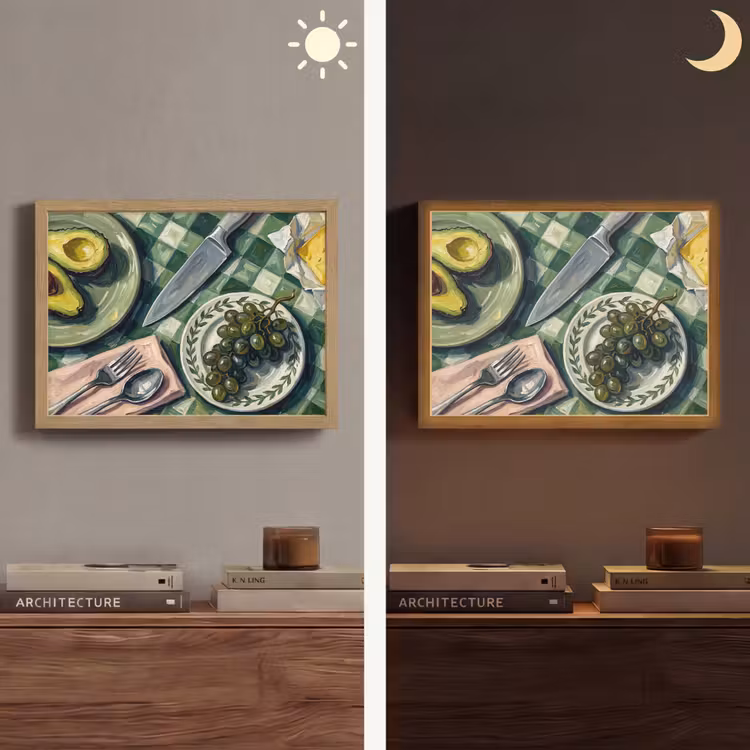 Eten - Ontbijt - Tafel - Modern - Groen Light Box met batterij (Wandlamp) middel -sfeer3