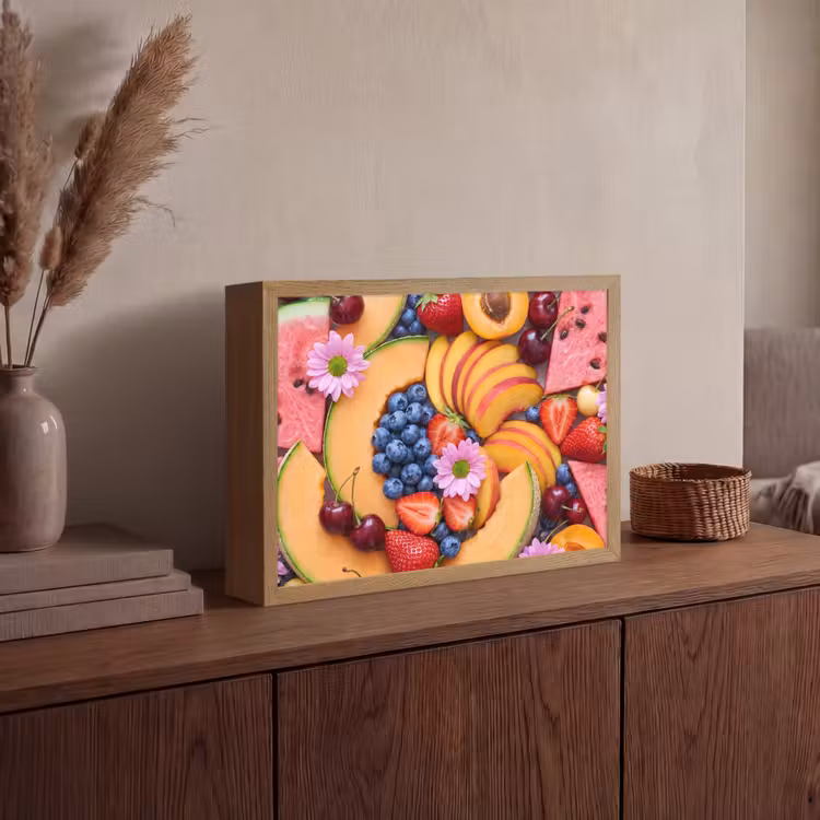 Eten - Fruit - Zomer - Kleurrijk Light Box met batterij (Wandlamp) middel -sfeer2