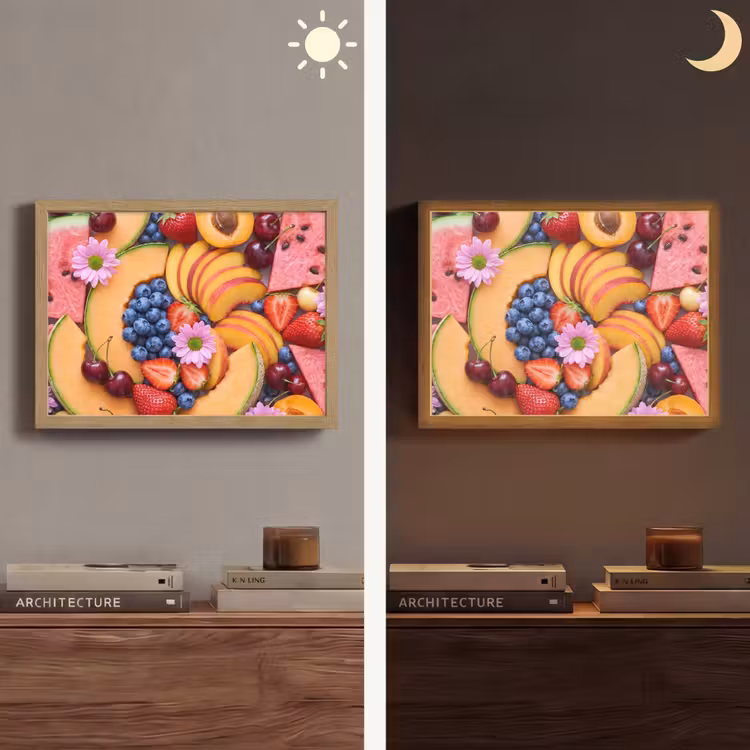 Eten - Fruit - Zomer - Kleurrijk Light Box met batterij (Wandlamp) middel -sfeer3