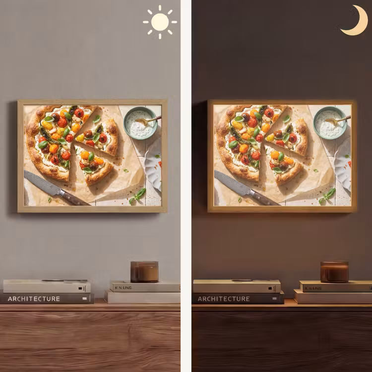 Eten - Tomaten - Basilicum - Maaltijd - Vers Light Box met batterij (Wandlamp) middel -sfeer3