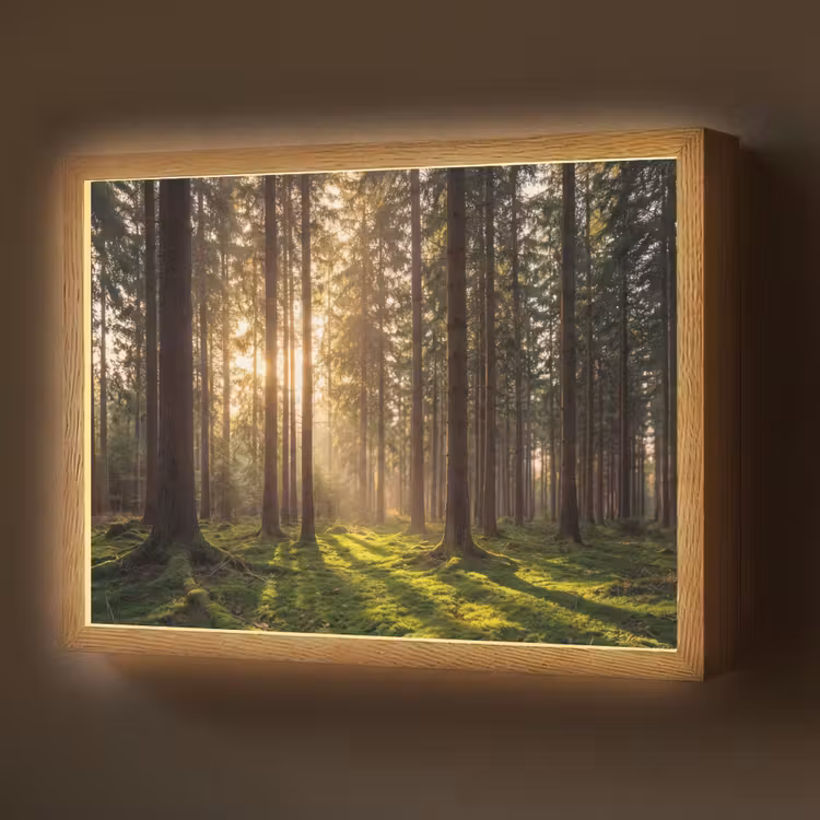 Bos - Gras - Zonlicht Light Box met batterij (Wandlamp) middel -z3d_website