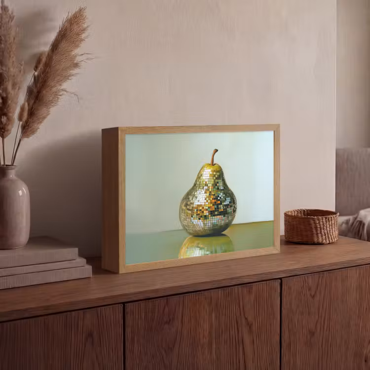 Fruit - Disco - Art - Glitter Light Box met batterij (Wandlamp) middel -sfeer2