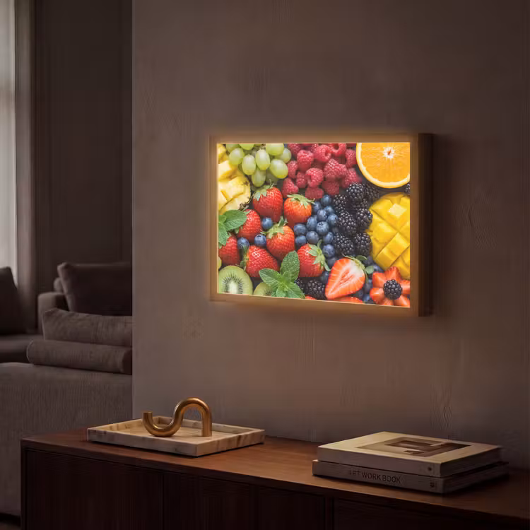 Fruit - Vers - Kleurrijk - Eten Light Box met batterij (Wandlamp) middel -sfeer1
