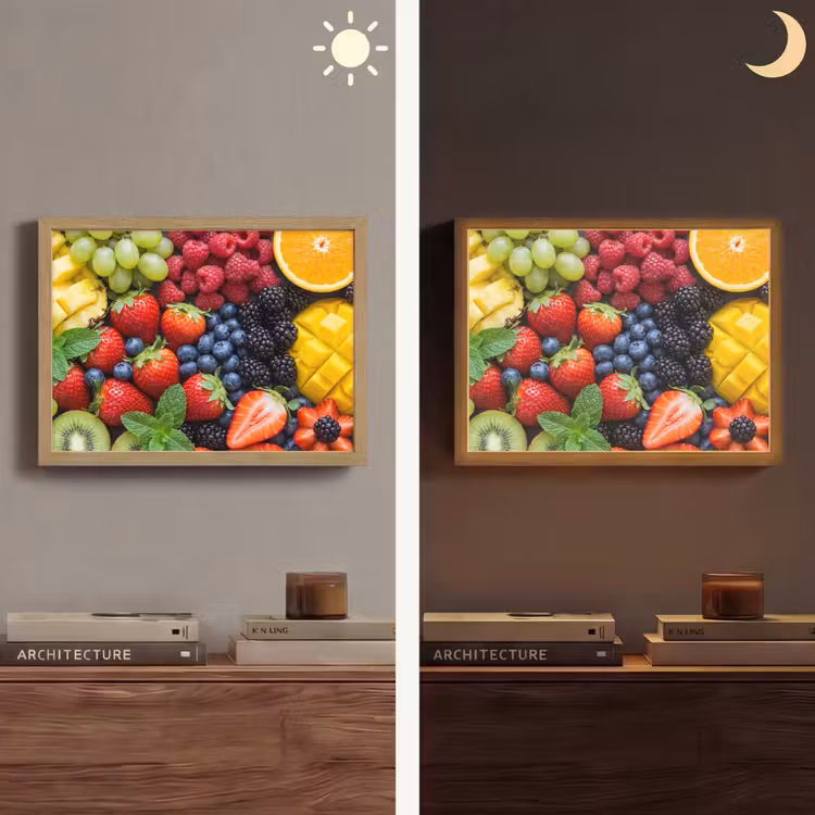 Fruit - Vers - Kleurrijk - Eten Light Box met batterij (Wandlamp) middel -sfeer3