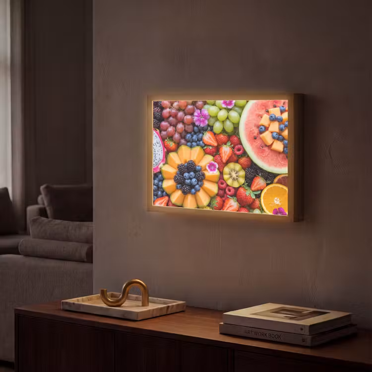Fruit - Vers - Variatie - Eten - Kleurrijk Light Box met batterij (Wandlamp) middel -sfeer1