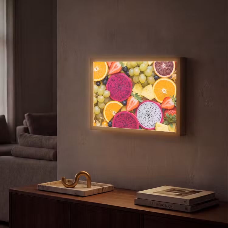 Fruit - Assortiment - Kleurrijk - Gezondheid Light Box met batterij (Wandlamp) middel -sfeer1