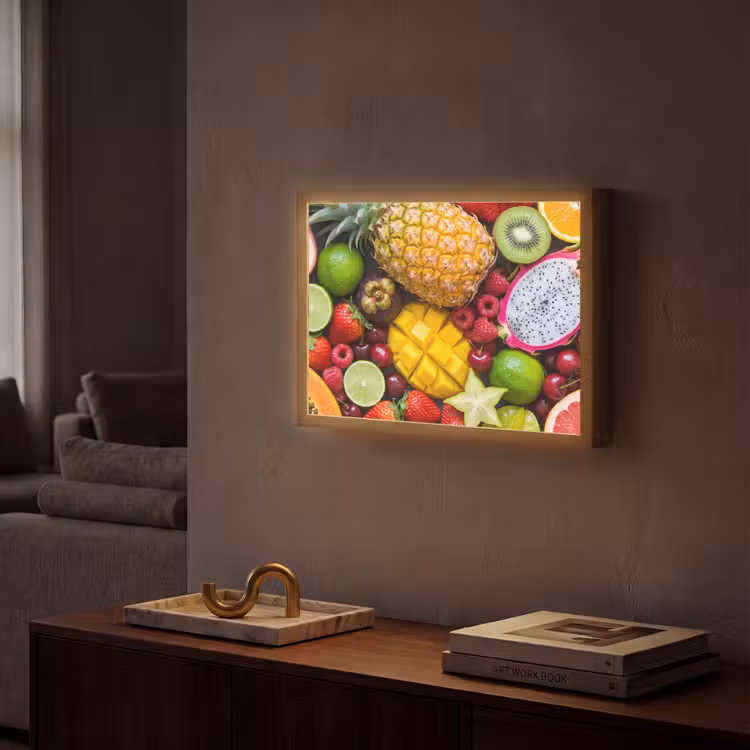 Fruit - Assortiment - Vers - Gezond - Kleurrijk Light Box met batterij (Wandlamp) middel -sfeer1