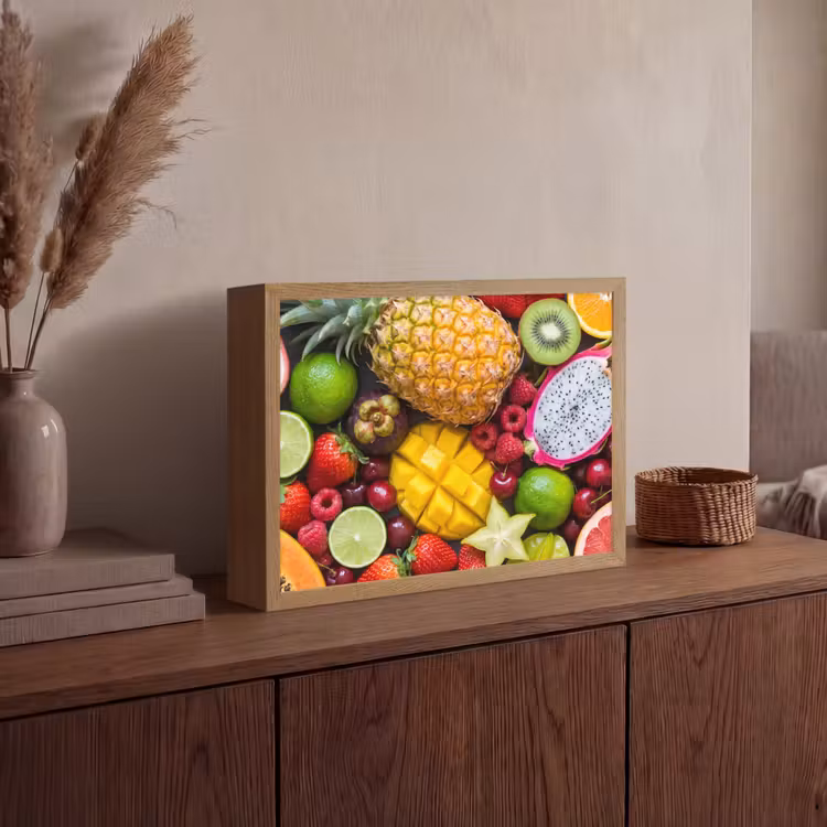Fruit - Assortiment - Vers - Gezond - Kleurrijk Light Box met batterij (Wandlamp) middel -sfeer2