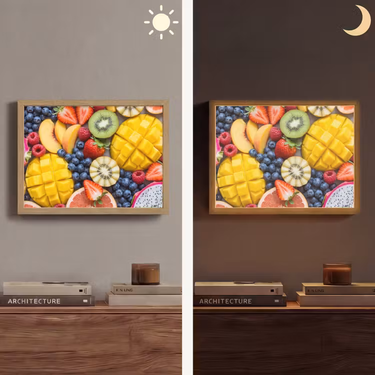 Fruit - Versneden - Kleurrijk - Eten - Gezond Light Box met batterij (Wandlamp) middel -sfeer3