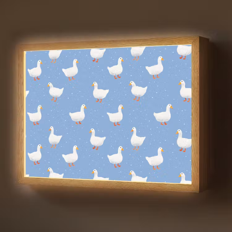 Ganzen - Elegant - Blauw Light Box met batterij (Wandlamp) middel 907 -z3d_website